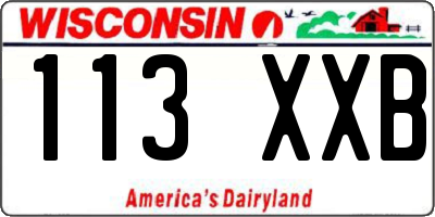 WI license plate 113XXB