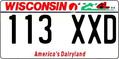 WI license plate 113XXD