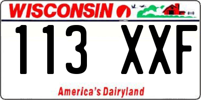 WI license plate 113XXF