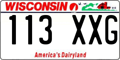 WI license plate 113XXG