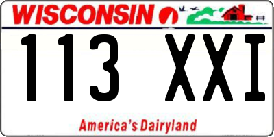 WI license plate 113XXI