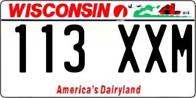 WI license plate 113XXM
