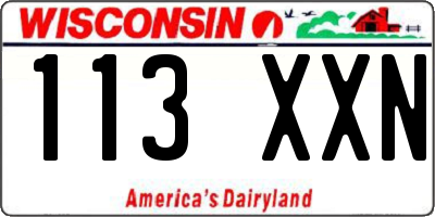 WI license plate 113XXN