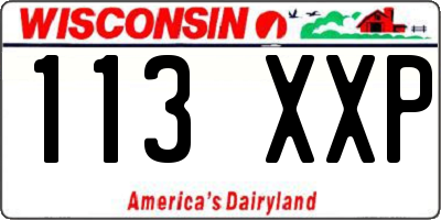 WI license plate 113XXP