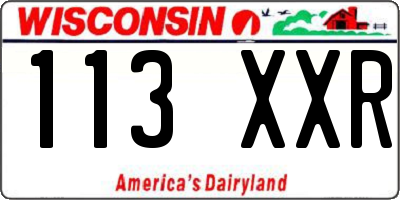 WI license plate 113XXR