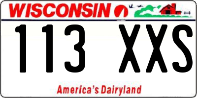 WI license plate 113XXS