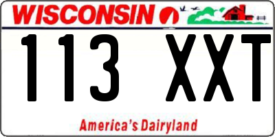 WI license plate 113XXT