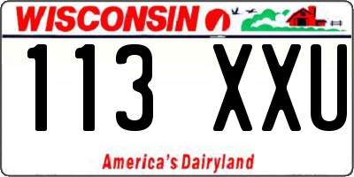 WI license plate 113XXU