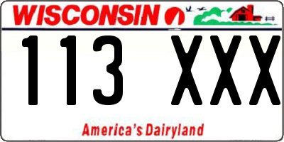 WI license plate 113XXX