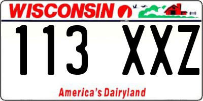 WI license plate 113XXZ