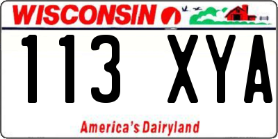 WI license plate 113XYA