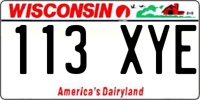 WI license plate 113XYE