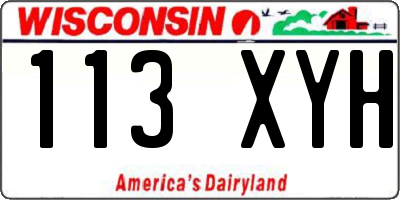 WI license plate 113XYH