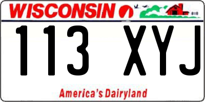 WI license plate 113XYJ
