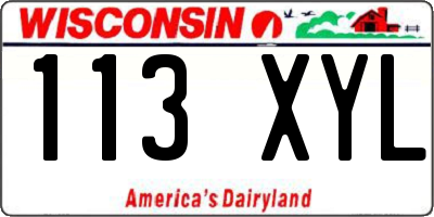 WI license plate 113XYL
