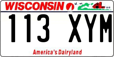 WI license plate 113XYM