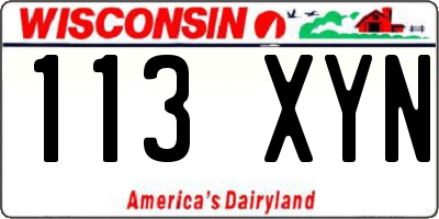 WI license plate 113XYN
