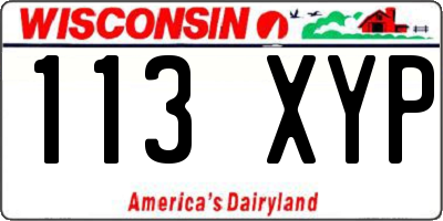 WI license plate 113XYP