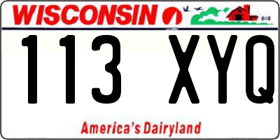 WI license plate 113XYQ