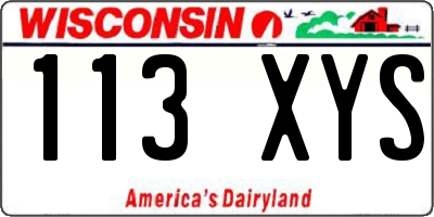 WI license plate 113XYS