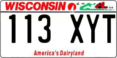 WI license plate 113XYT