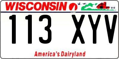 WI license plate 113XYV