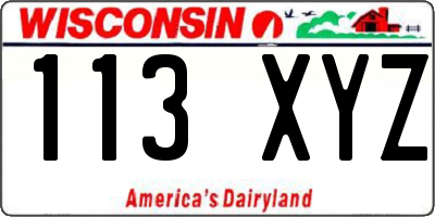 WI license plate 113XYZ
