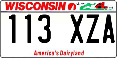 WI license plate 113XZA