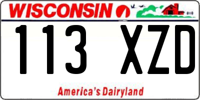 WI license plate 113XZD