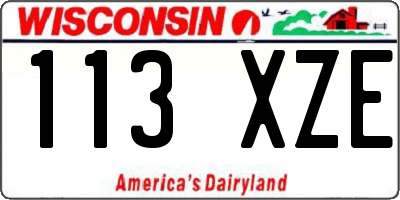 WI license plate 113XZE