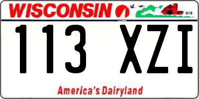 WI license plate 113XZI