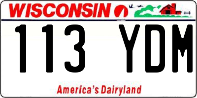 WI license plate 113YDM