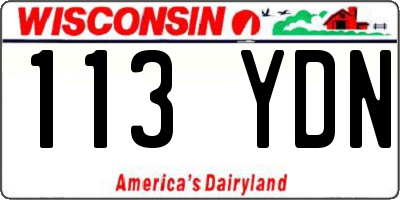 WI license plate 113YDN