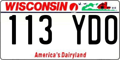WI license plate 113YDO