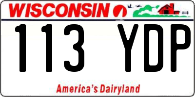 WI license plate 113YDP