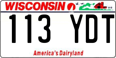 WI license plate 113YDT