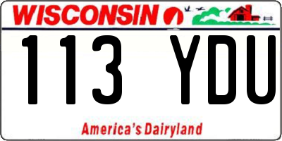 WI license plate 113YDU