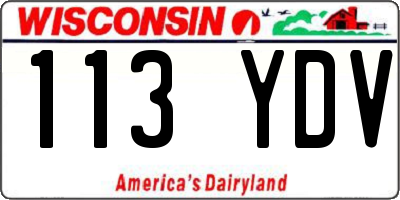 WI license plate 113YDV