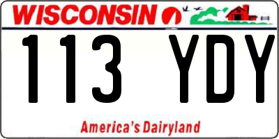 WI license plate 113YDY