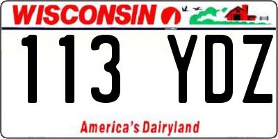 WI license plate 113YDZ