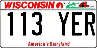 WI license plate 113YER