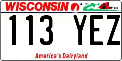 WI license plate 113YEZ
