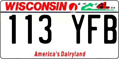 WI license plate 113YFB