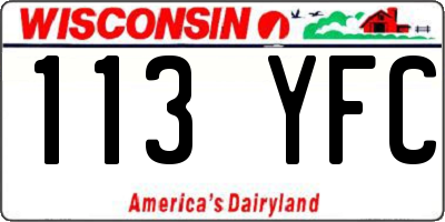 WI license plate 113YFC