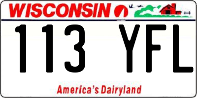 WI license plate 113YFL