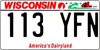 WI license plate 113YFN
