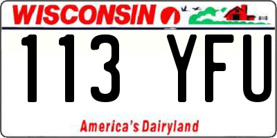 WI license plate 113YFU