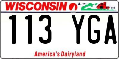WI license plate 113YGA