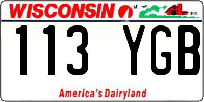 WI license plate 113YGB