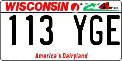 WI license plate 113YGE
